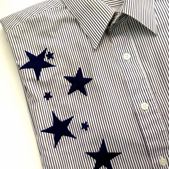 Stripe Star Trend Applique Embroidered 90’s Top - Picture 2 of 8